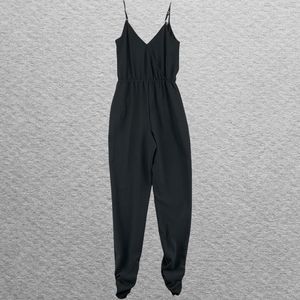 Material Girl Jumpsuit Caviar Black Pants Romper Sleeveless Dressy Womens XS